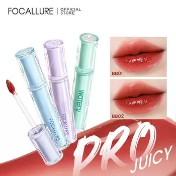 FOCALLURE Jelly Watery Lip Gloss Makeup High Pigment Long Wear Liquid Lipstick Легкий нелипкий увлажняющий оттенок для губ Косметика