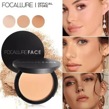FOCALLURE прессованная пудра с полным покрытием, водостойкая, долговечная, компактная для лица, палитра пудры, основа для макияжа, косметика