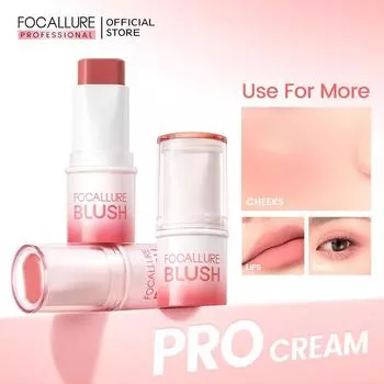 FOCALLURE Pro Cream Butter Multi-use Face Blush Stick High Pigment Natural Long-Stick Lightweight Bluser Pen Makeup Women Cosmetics
