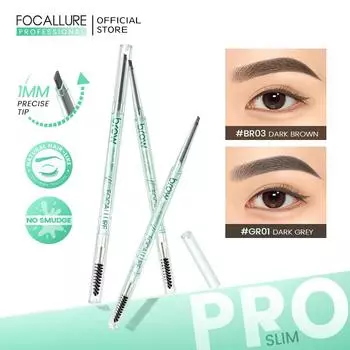 FOCALLURE Pro-slim Ультратонкий Карандаш для бровей Многофункциональный Водостойкий Стойкий Высокопигментированный Карандаш Для Бровей Инструмент Для Макияжа Ручка Женская Косметика
