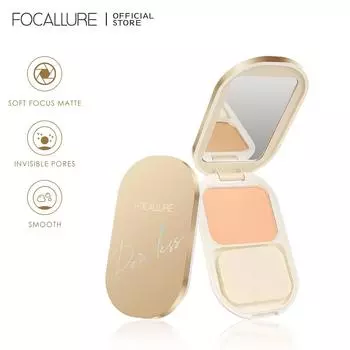 FOCALLURE Водостойкая матовая прессованная пудра Стойкий контроль жирности Гладкая естественная фиксация макияжа Компактная пудра Пудра для лица Косметика