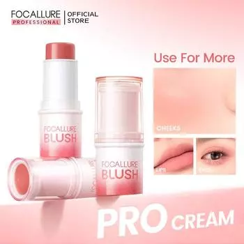 FOCALLURE Водостойкие румяна для лица Стойкие 3-в-1 Матовые румяна Тени для век Помада Хайлайтер Макияж Женская косметика