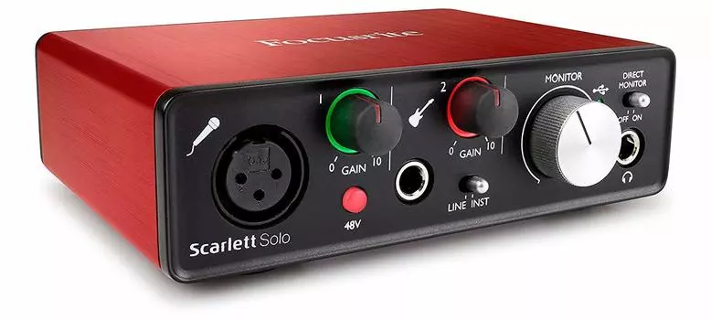 Focusrite Focus Light Аудиоинтерфейс 2 Выход Scarlett Solo In/2 24 бит/192 кГц (2-е поколение) [] красный