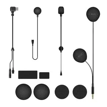 FODSPORTS Motorcycle Intercom Air Headset Terminal Optional Items Enhanced Sound Quality Two Types of Microphones Speakers Helmet Earphones Velcro