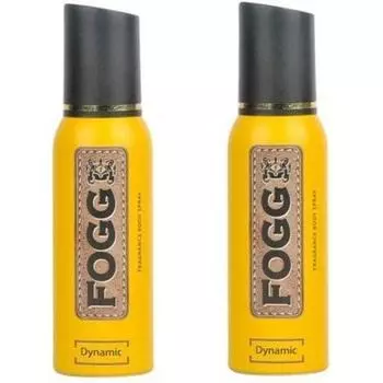 FOGG Men Dynamic Fresh Ароматный спрей для тела (Пакет из 2), 120 миллилитров