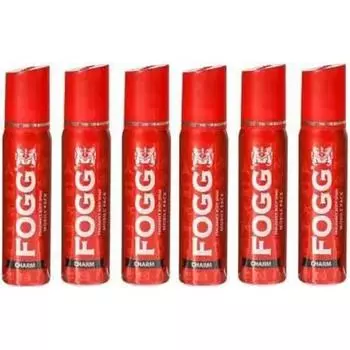 FOGG Men & Women Charm Mobile Pack Deo 25 мл каждый (Пакет из 6) Дезодорант-спрей с ароматом свежести - & (150 мл, упаковка 6 шт.) Спрей для тела - (150 мл, упаковка 6 шт.)