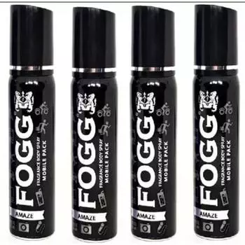 FOGG Men & Women Deo Body Spray Pack Amaze 25 мл X 4 Свежий аромат парфюмированного спрея для тела - & (100 мл, упаковка 4 шт.)