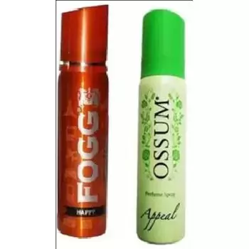 FOGG Мужской и женский свежий аромат спрея для тела, мобильная упаковка 25 мл Happy + Ossume Appeal Deo 25 мл Combo Свежий аромат спрея для тела - & (50 мл, упаковка из 2 шт.)