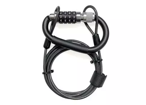 Foglia My Set Wide Carabiner Lock Straight BK 36293 200 см Велосипедный замок с тросом, замок с циферблатом, замок с циферблатом, защита от кражи