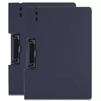 fogman Binder A4 Vertical Horizontal Clipboard Bifold with Pen Holder Set of 2 (Black, Horizontal)