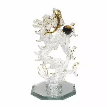 Fokart Dragon Clear Общая длина 11 см Милая стеклянная фигурка ручной работы Деньги Удача Sho Dragon S CNSWK470