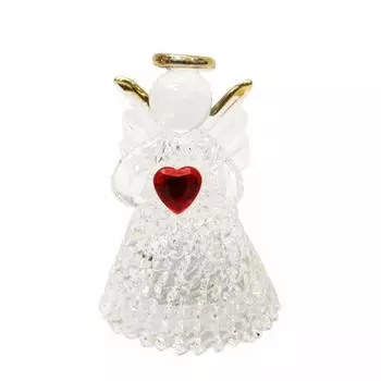 Fokart Статуэтка Multi Total Handmade Glasswork Glows with LED Light Сердце Ангел FG43GM Длина: 4.5cm