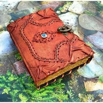 Фокус-покус, книга заклинаний, Кожаный журнал, Пустая книга, Викканский язычник, Уинифред Сандерсон, Книга теней, для него Она 7 x 5 in коричневый