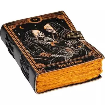 Фокус-покус Книга заклинаний ручной работы Книга теней Кожаный журнал Deckle Edge 7 x 5 in чёрный