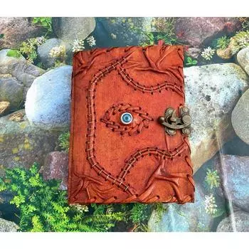 Фокус-покус подарки, книга заклинаний Кожаный журнал Пустая книга, Викканский язычник, Уинифред Сандерсон, Книга теней, подарок для него Она 7 x 5 in коричневый