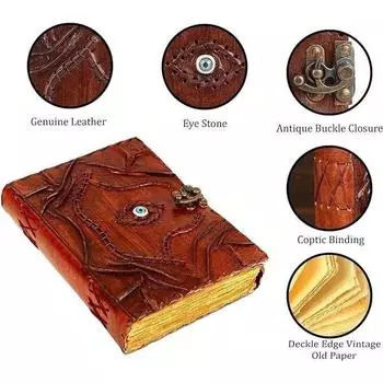 фокус-покус винтажный кожаный журнал книга теней журнал подарки для него и для нее 7 x 5 in коричневый