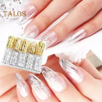 Фольга для ногтей, ультратонкая полировка ногтей, маникюр, украшение, 3D фольга, сетчатые наклейки, блестящие наклейки для красоты set 1