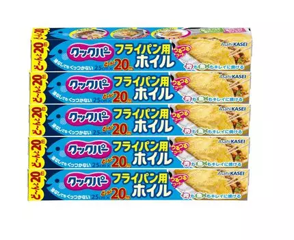 Фольга для сковороды Cookpur 25 см x 20 м набор из 5 шт. с бонусом [Оптовая покупка] серебряный