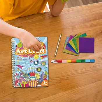 Фольга Художественное ремесло для детей Раскраска Принадлежности Подарки на день рождения Волшебная наклейка B