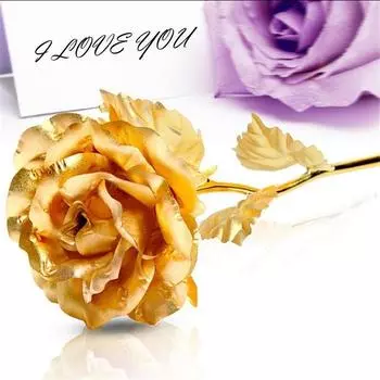 Фольга из розового золота искусственная роза цветок свадьба день святого валентина подарок золотой