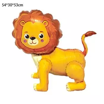 Фольгированные шары на день рождения в джунглях, сафари, животные, тематическая вечеринка, гигантские воздушные шары для детей 2