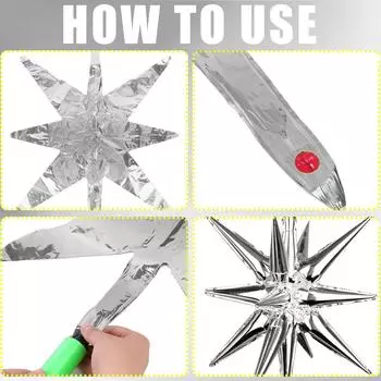 Фольгированные шары «Серебряная звезда» | Фольгированные шары «Звезда», шары «Шипы» | Взрыв P серебряный