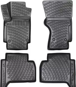Фольксваген Амарок (2010-2022 гг.) Высококачественные и прочные резиновые автомобильные коврики — без запаха, нескользящие, долговечные.