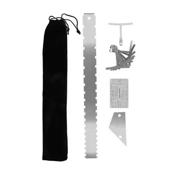 Folany Guitar Measuring Tool Set, Durable Guitar Neck Ruler for Guitarists to Measure Guitar Strings for Guitar Repair (Silver)