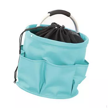 Foldable Basket with Handle Drawstring Picnic Bathroom Organizer for Beach