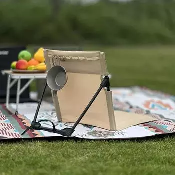 Foldable Camping Chair 600D Oxford Cloth Camping Backrest Chair Aluminum Alloy Frame Lightweight Wear-Resistant Outdoor Supplies чёрный