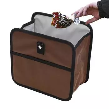 Foldable Car Seat Back Trash Holder Hangable Garbage Storage Rubbish Container Oxford Cloth Car Waste Bins Cleaning Tools розовый