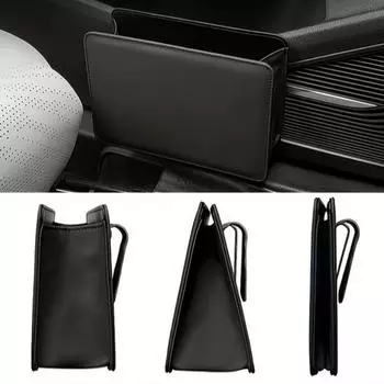 Foldable Car Trash Can & Storage Organizer - Faux Leather, Door-Mounted or Seat Back Hanging Design for Vehicle Interior Amagi