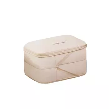 Foldable Clothes Storage Bag Large Capacity Clothes Packing Cube Travel Luggage Bag Travel Beige M