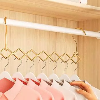 Foldable Clothing Cascading Rack Stainless Steel Multi-port Support Hangers Closet Organizer Pants серебряный