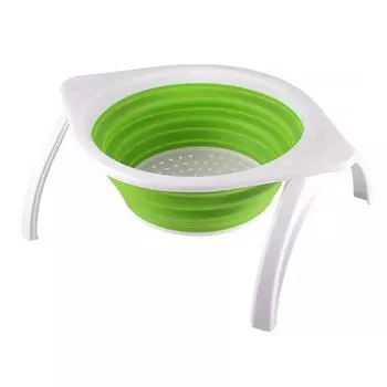 Foldable Drain Basket Washing Strainer Large Capacity Food Colander with Bracket Home Storage Tools Accessories Gifts оранжевый