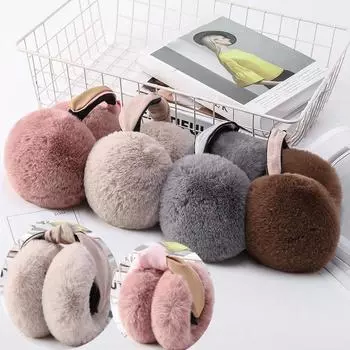 Foldable Earmuffs Women Girl Plush Ear Warmer Cute Hair Band Earmuffs