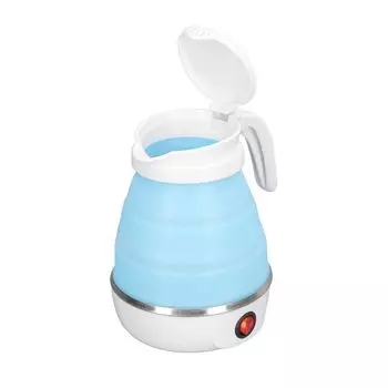 Foldable Electric 400W Foldable Travel Electric Kettle US Plug 110V with Separable Power Cord for Office Kettle, (Blue)
