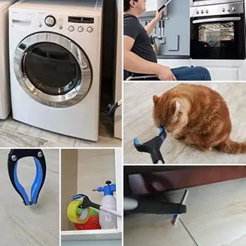 Foldable Grabber With 360° Swivel Clip Thickened Aluminum Alloy Folding Garbage Collector Household Cleaning And Sanitation Clip синий