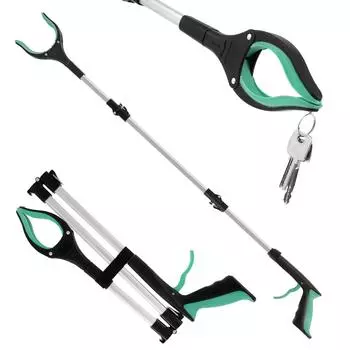 Складной удлинитель захвата Ручной инструмент Мусорные захваты Портативный складной мусорный захват Инструменты для сбора с нескользящей челюстью красный