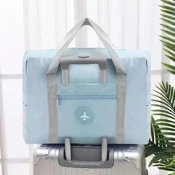 Foldable Hand-Carrying Business Trip Trolley Buggy Bag Travel Bag Big Circle Blue [small size]]
