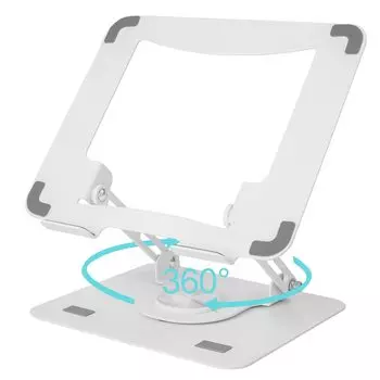 Foldable Laptop Adjustable Angle and Ergonomic Heat Improves Relieves Back Pain and Compatible with and More Stand, 360° Rotation, Height, Design, белый