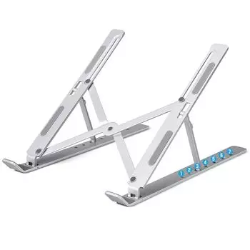 Foldable Laptop Stand Adjustment Increased Aluminum Alloy Computer Stand with UV Ergonomic Compatible with Work from Improves Relieves Back and Stiff
