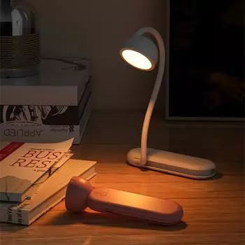 Foldable LED Desk Lamp Portable USB Rechargeable Study Table Lamp Touch Dimming Reading Book Night Light for Office Work белый
