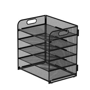 Foldable Paper Sorter Rack 5 Tray Document Letter Storage Organizer Office Supplies