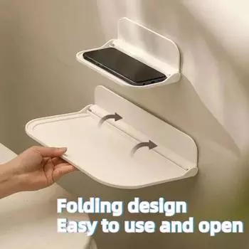 Складная стойка для хранения вещей, настенная складная доска для хранения одежды в ванной, без перфорации, многофункциональная стойка для хранения вещей S белый