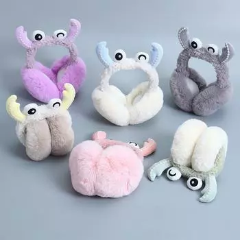 Складные эластичные наушники для теплых школьниц, симпатичные флисовые наушники Plus, зимние мужские наушники-вкладыши для женщин, защитные наушники для