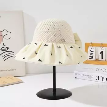 Foldable Sun Protection Cap Elegant Bow Hat Fashion Empty Top Sun Hat Summer