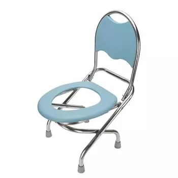 Foldable Toilet Chair Stainless Steel Toilet Nonslip Commode Chair with Backboard for Adults 42cm / 42cm / 16.54in