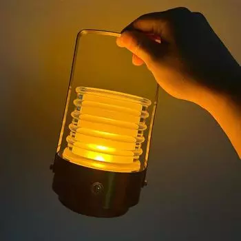 Foldable Touch LED Night Light Dimmable Reading Portable Lantern Lamp USB Rechargeable for Children Kids Gift Bedside Bedroom золотой