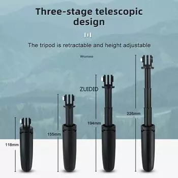 Foldable Tripod Portable Tripod Monopod for Go Pro Hero 12 11 10 9 Black Session Osmo Action Camera Accessories Mini Vlog Tripod чёрный